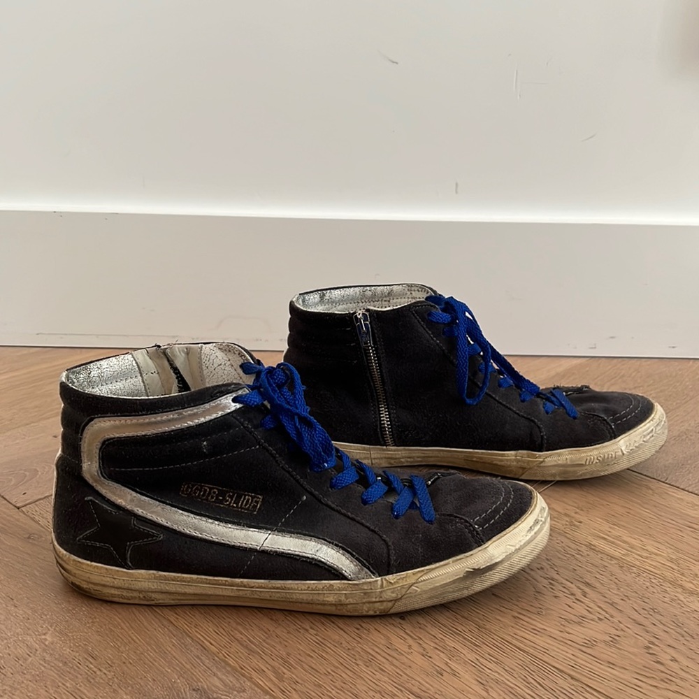 Golden Goose Slide 11 44 men’s blue suede sneakers